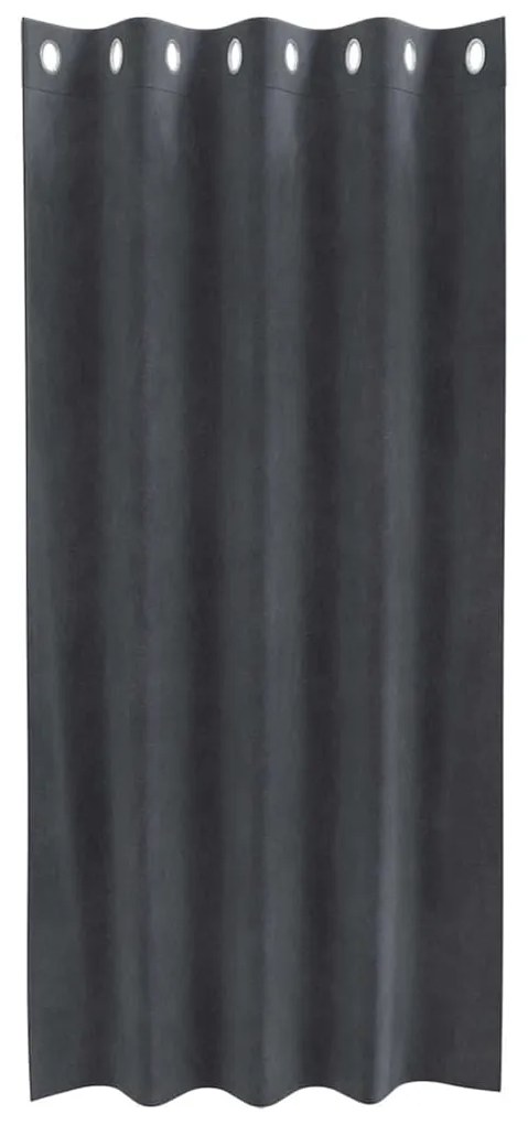 Cortinas Blackout vidaXL com Ilhós 2 pcs Veludo Cinza Claro