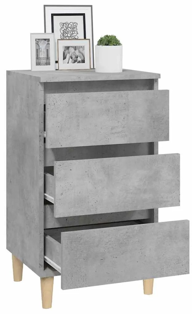 Mesa de cabeceira 40x35x70 cm derivados madeira cinza cimento