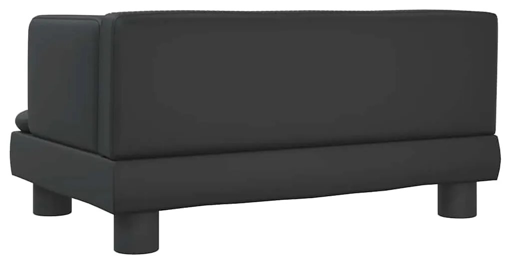 Sofá infantil 60x40x30 cm couro artificial preto