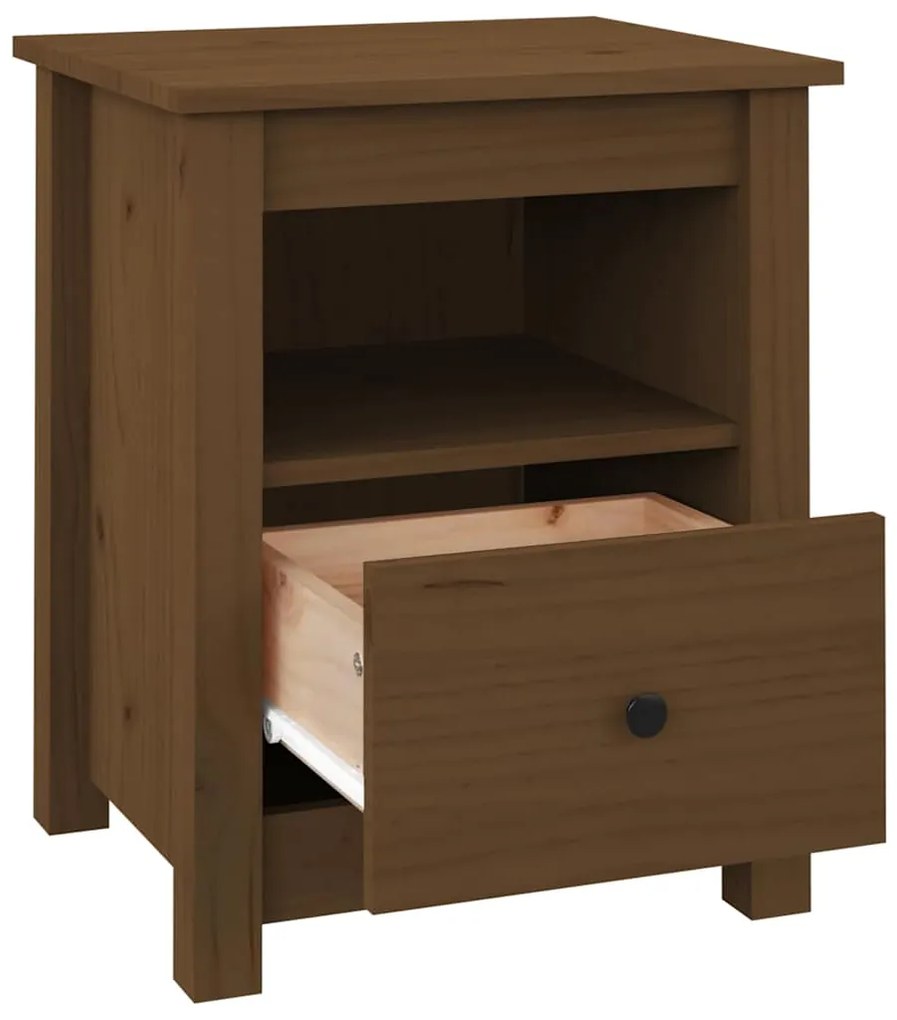 Mesas de cabeceira 2pcs 40x35x49 cm pinho maciço castanho mel