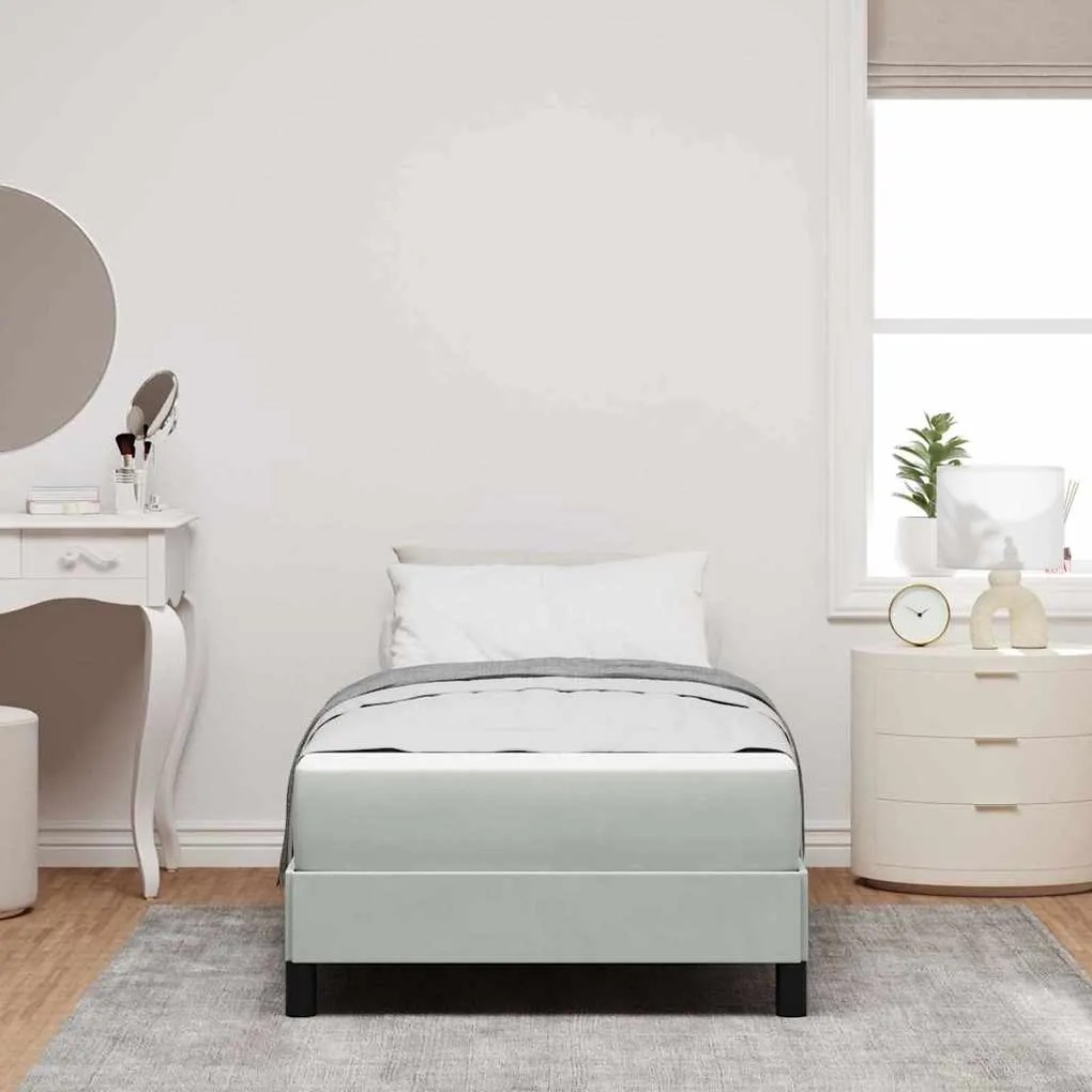 Cama box spring com colchão Cinzento-claro 90 x 190 cm Veludo
