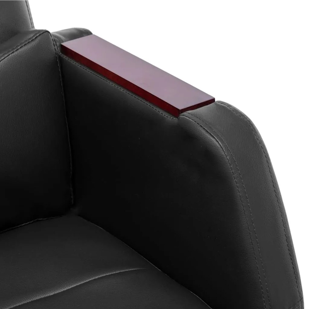 Cadeira de escritório c/ função massagem couro artificial preto