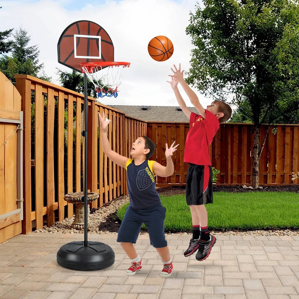 Suporte ajustável para cesta de basquete portátil de 8,5 a 10 pés com base enchível e 2 rodas