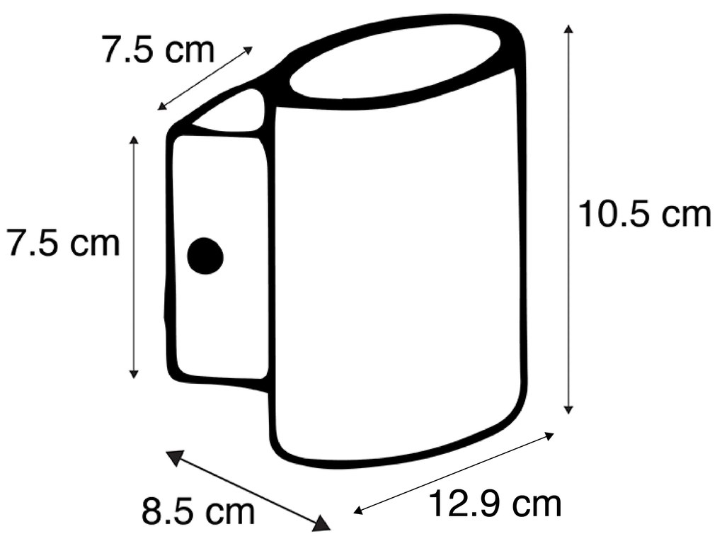 Aplique moderno preto LED IP44 - OVUM Moderno