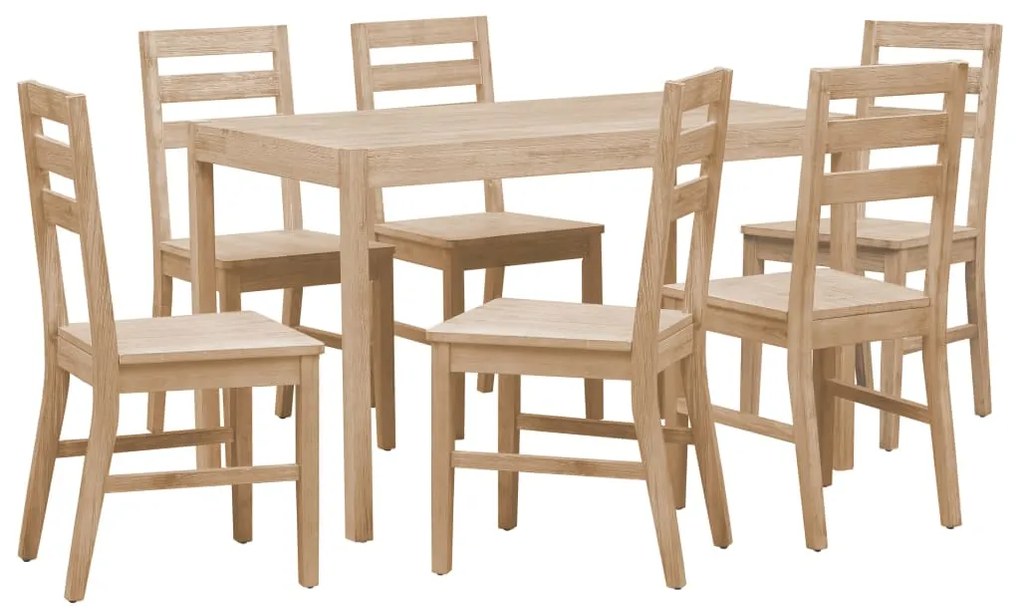 vidaXL 7 pcs conjunto de jantar madeira de acácia maciça
