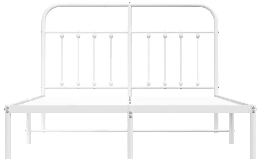 Estrutura de cama com cabeceira 140x200 cm metal branco