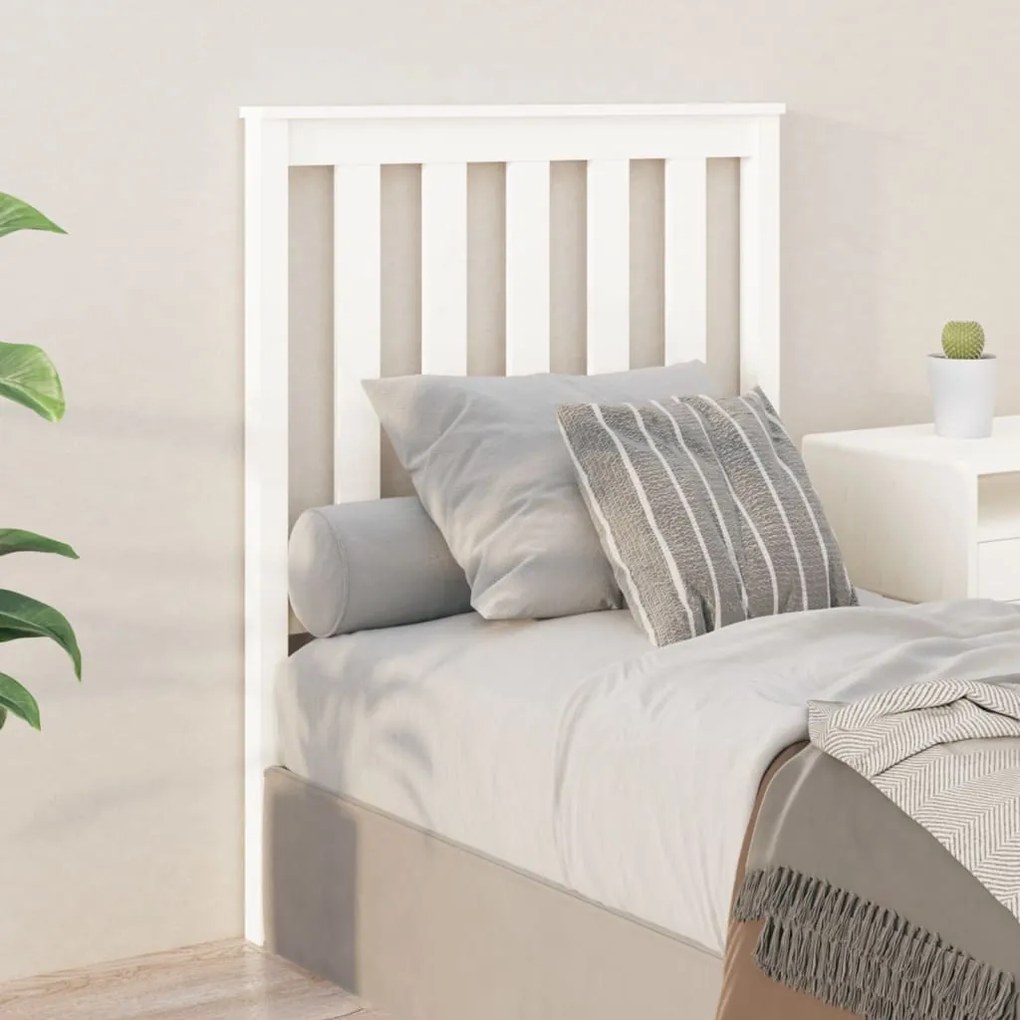 Cabeceira de cama 81x4x101 cm pinho maciço branco