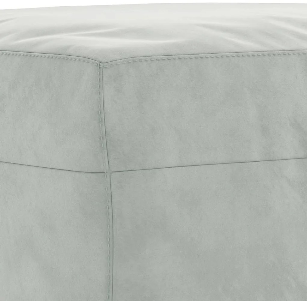 4 pcs conjunto de sofás com almofadões veludo cinzento-claro
