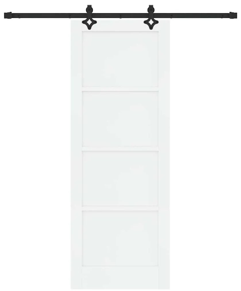 Porta Deslizante vidaXL com Conjunto de Ferragens Branca 78x211 cm Mad