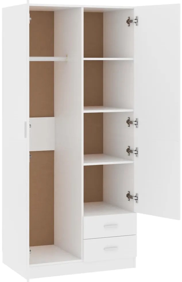 Roupeiro 80x52x180 cm derivados de madeira branco