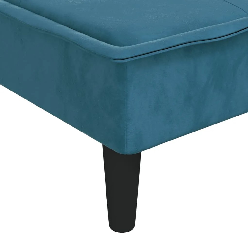 Chaise longue veludo azul