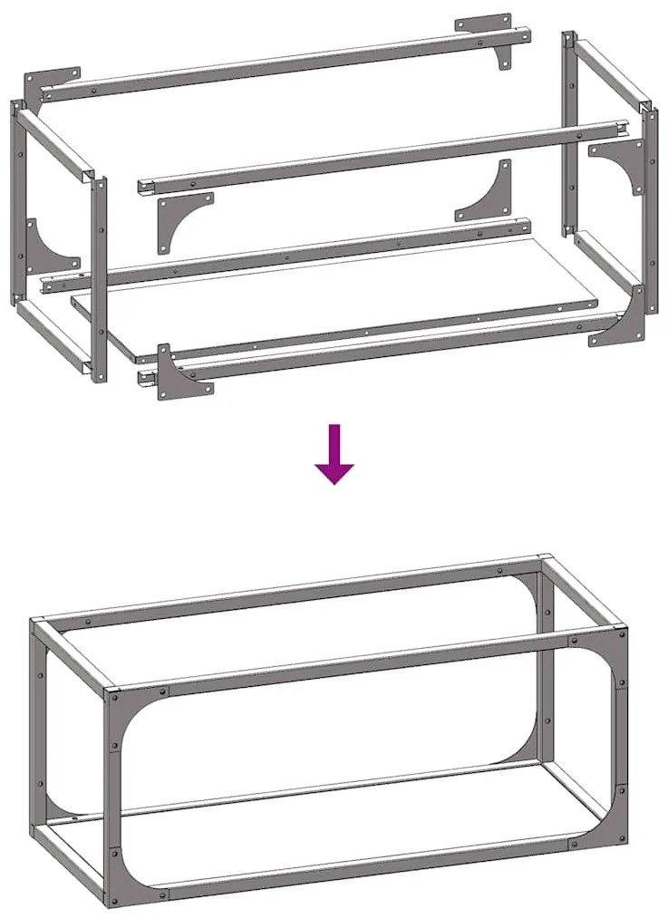 Suporte para lenha 25x25x60 cm aço laminado a frio preto