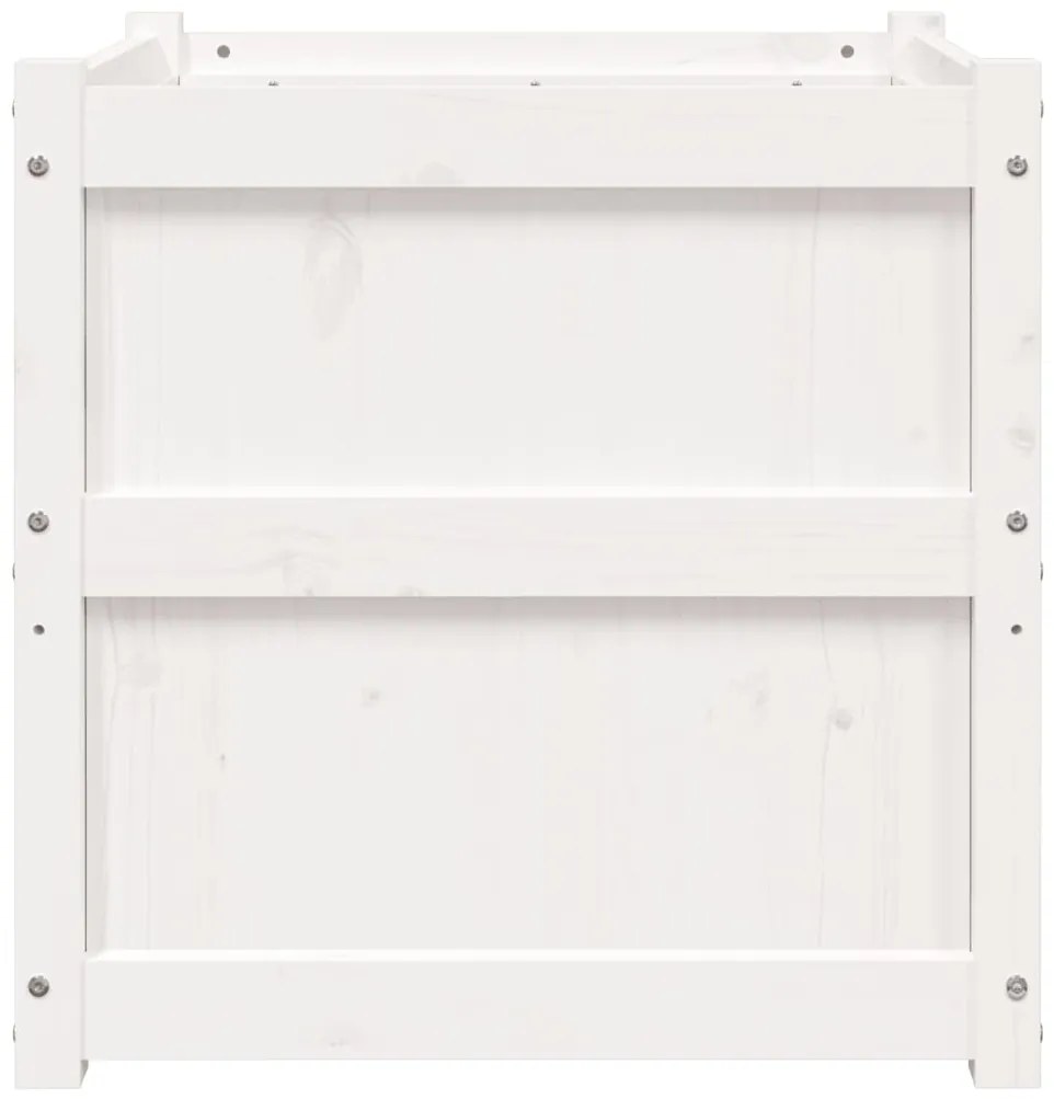 Vasos/floreiras de jardim 2 pcs madeira de pinho maciça branco