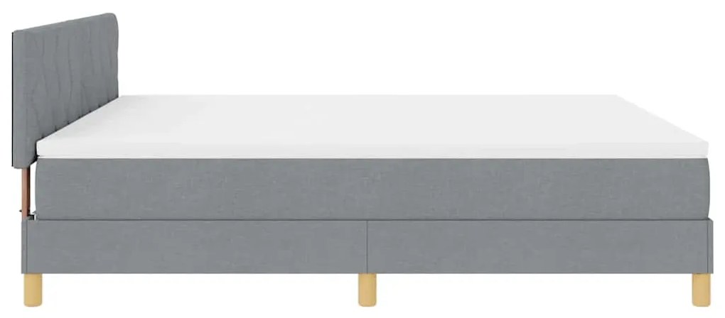 Cama Box Spring com Colchão Cinza Claro 180x200 cm Tecido