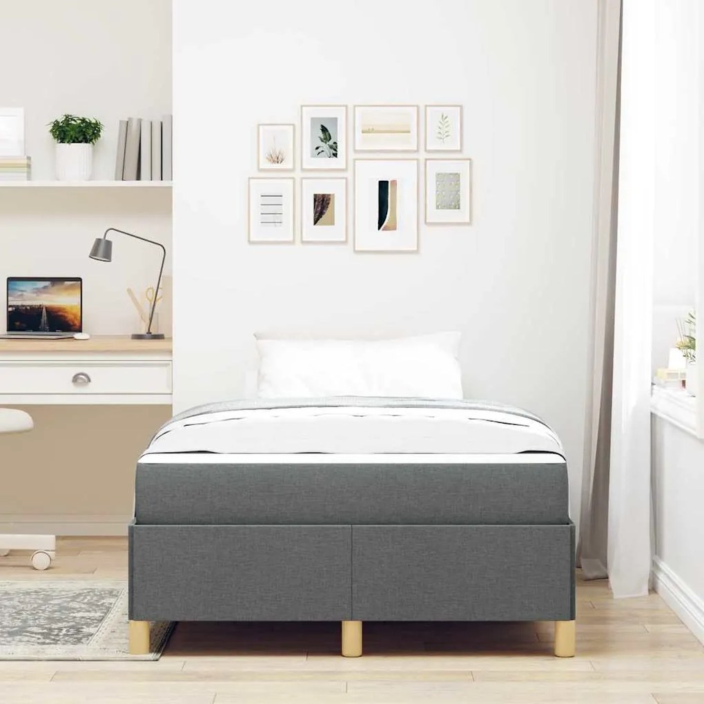 Cama Box Outros Cinzento escuro 120 x 190 cm tecido
