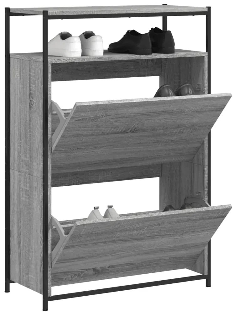 Sapateira 75x34x112 cm derivados de madeira cinzento sonoma