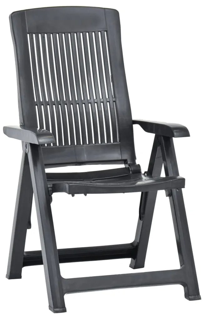 Cadeiras de jardim reclináveis 2 pcs plástico antracite