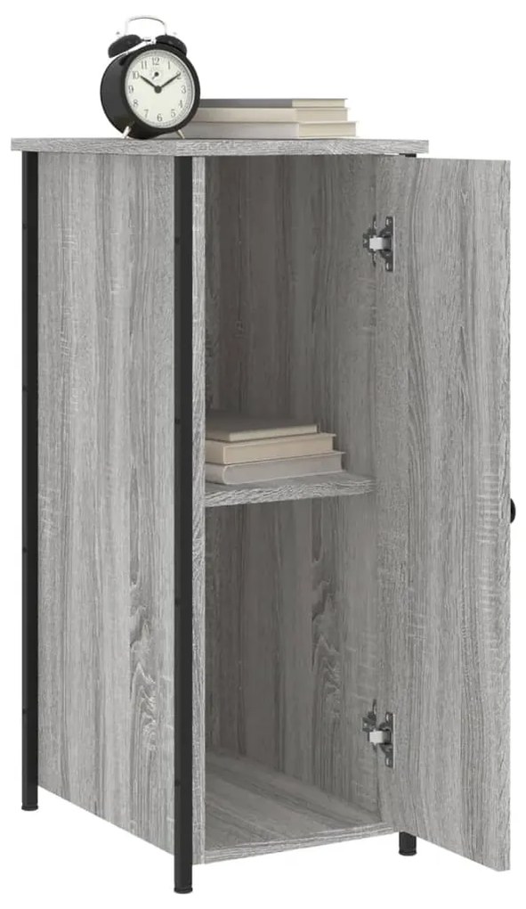 Mesa cabeceira 32x42x80 cm derivados de madeira cinzento sonoma