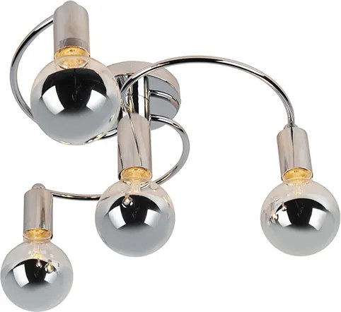 Candeeiro de teto Art Deco cromado 4 luzes - Facil