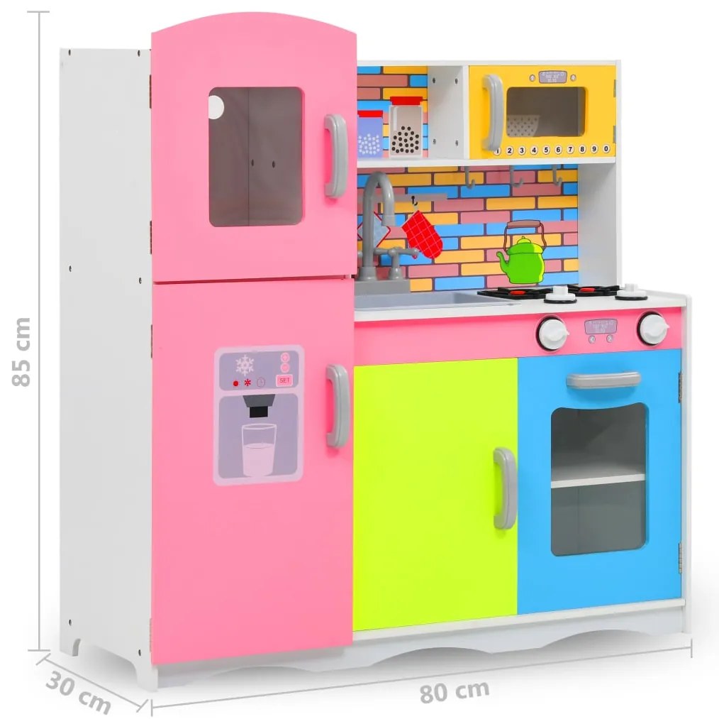 Cozinha de brincar para crianças MDF 80x30x85 cm multicor
