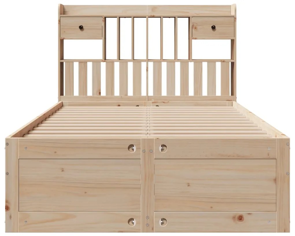 Cama com estante sem colchão 135x190 cm pinho maciço