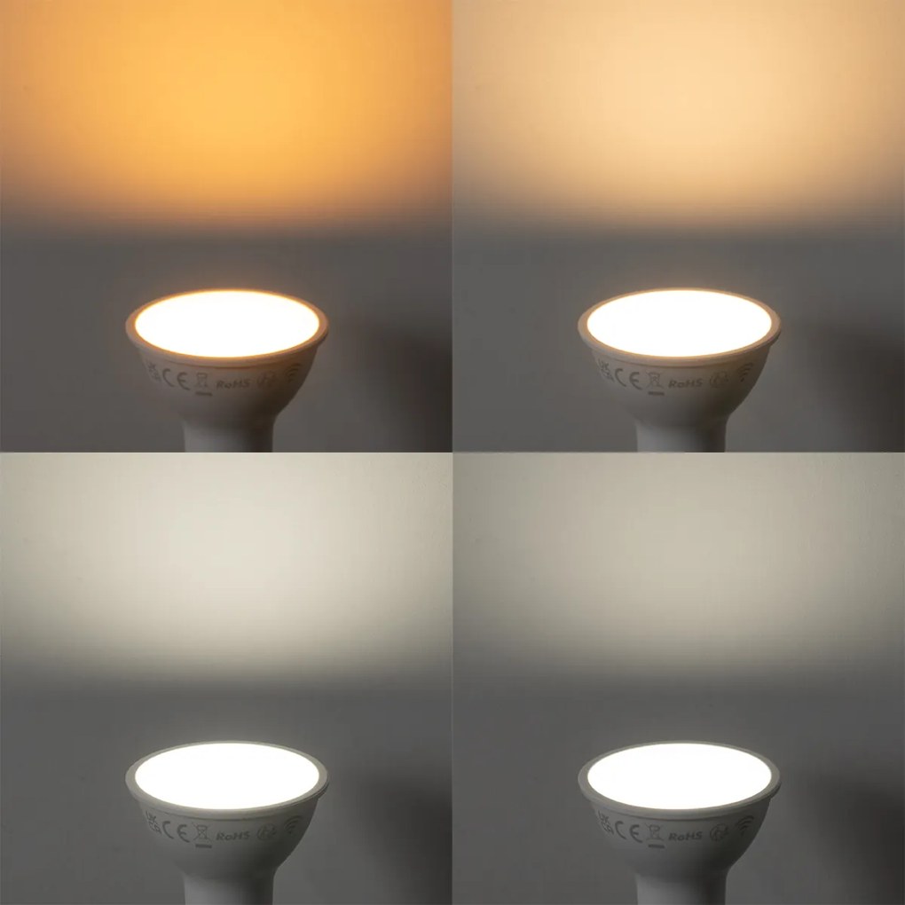 Conjunto de 5 Lâmpadas LED GU10 transparentes 50mm 4.7W 400 lm 2200-2400K