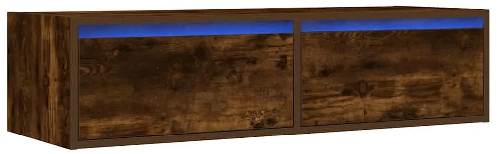 Móvel de TV com luzes LED 100X35,5x25 cm carvalho fumado