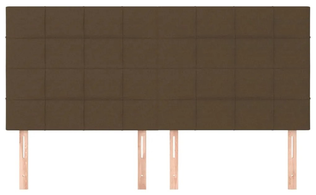Cabeceira de cama 4 pcs tecido 90x5x78/88 cm castanho-escuro