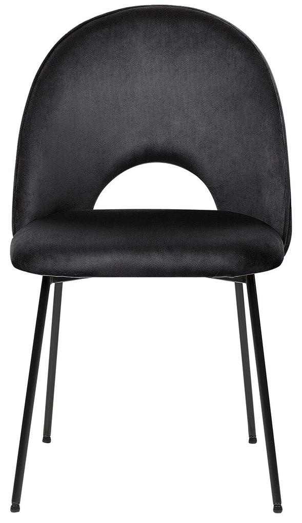 Conjunto de 2 cadeiras de jantar em veludo preto COVELO Beliani
