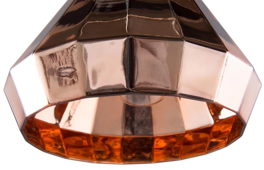 Candeeiro de teto em vidro e metal em cor cobre JAPURA Beliani