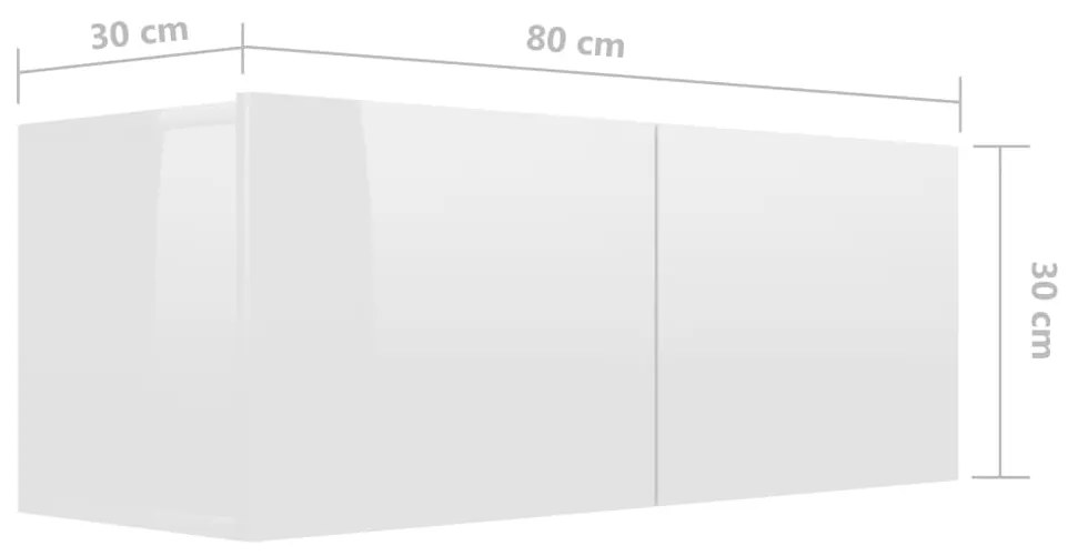 Conjunto de 5 Móveis de Parede de TV Beja M - Branco Brilhante - Desig