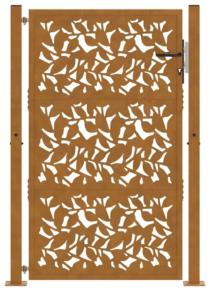 Portão de jardim 105x155 cm design de folha de aço resistente