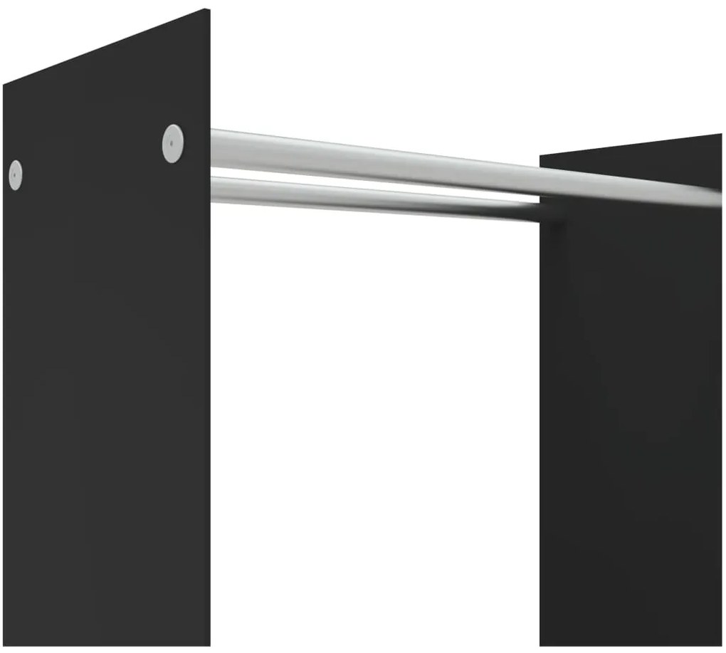 Suporte para lenha 80x35x100 cm vidro temperado preto