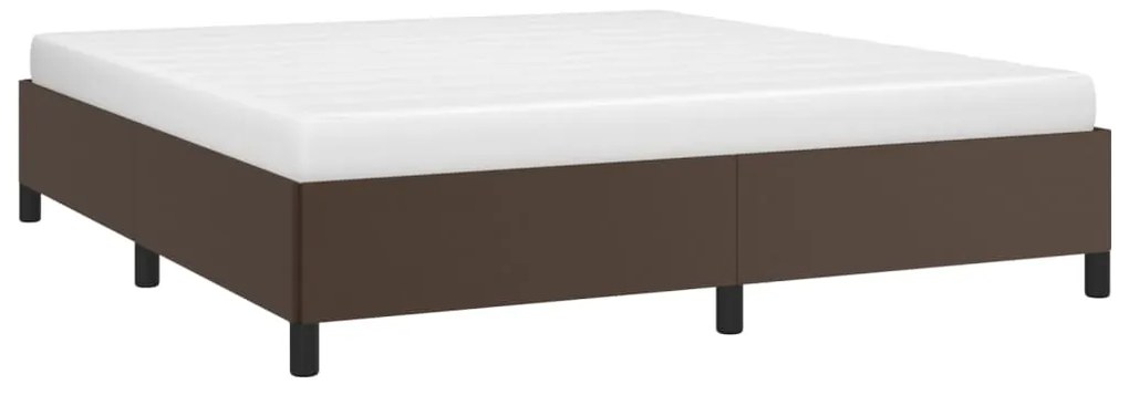 Estrutura de cama 160x200cm couro artificial castanho