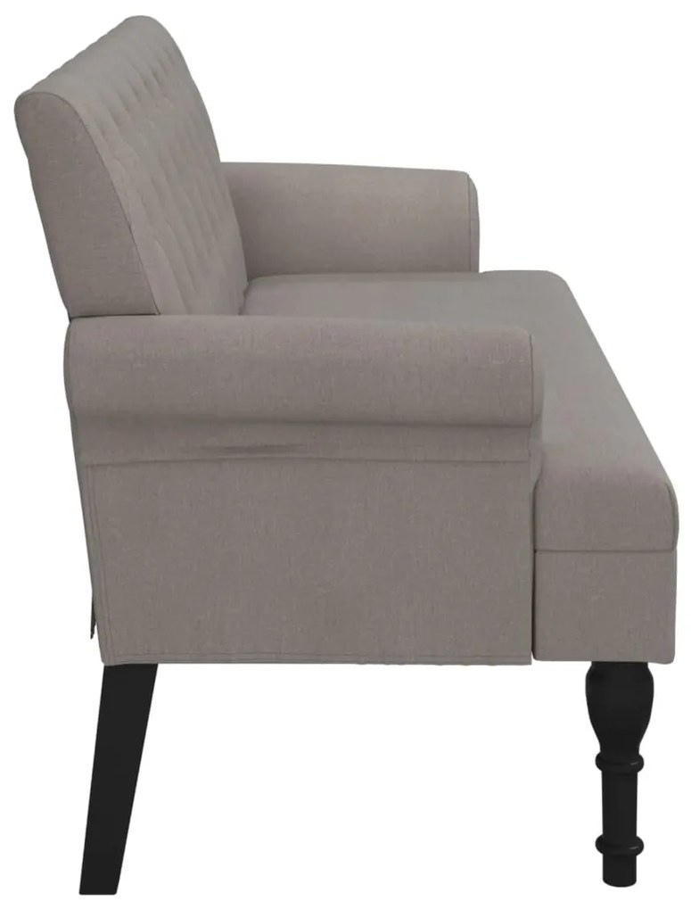 Banco com encosto 120x62x75,5 cm tecido cinza-acastanhado