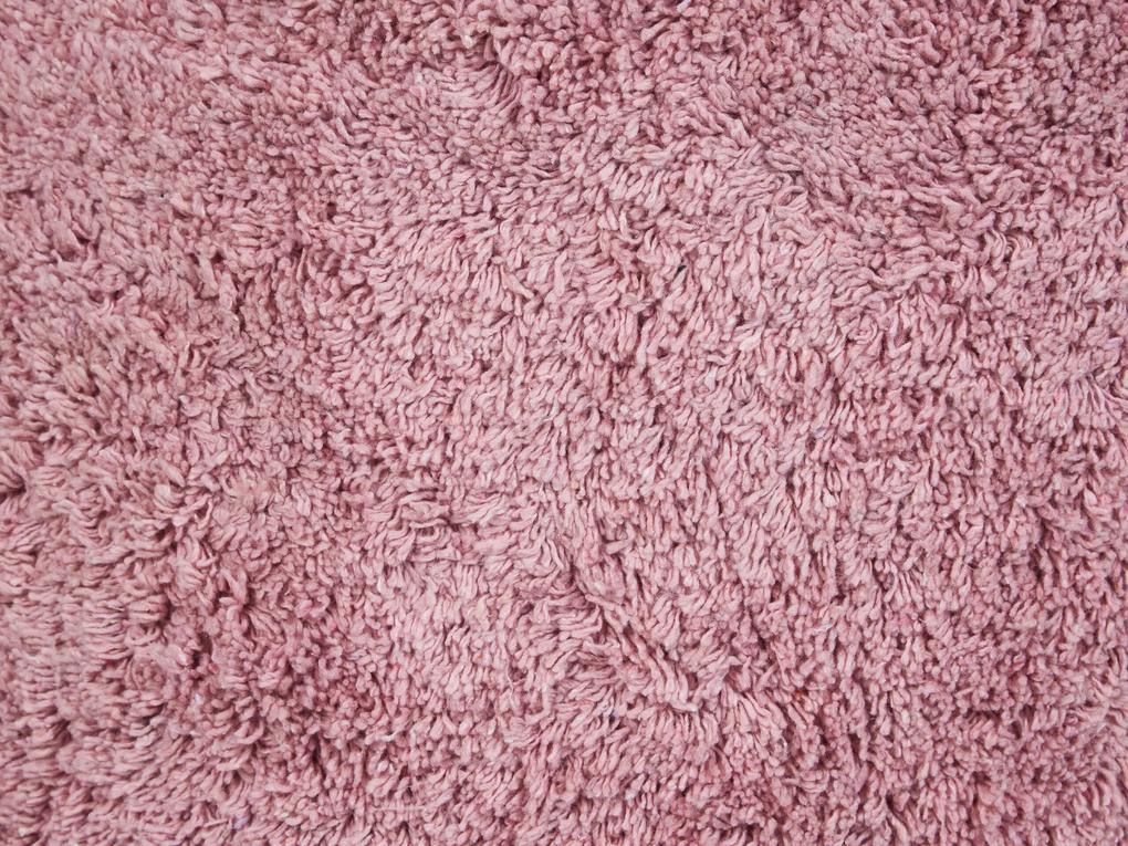Pufe em algodão rosa 50 x 35 cm KANDHKOT Beliani