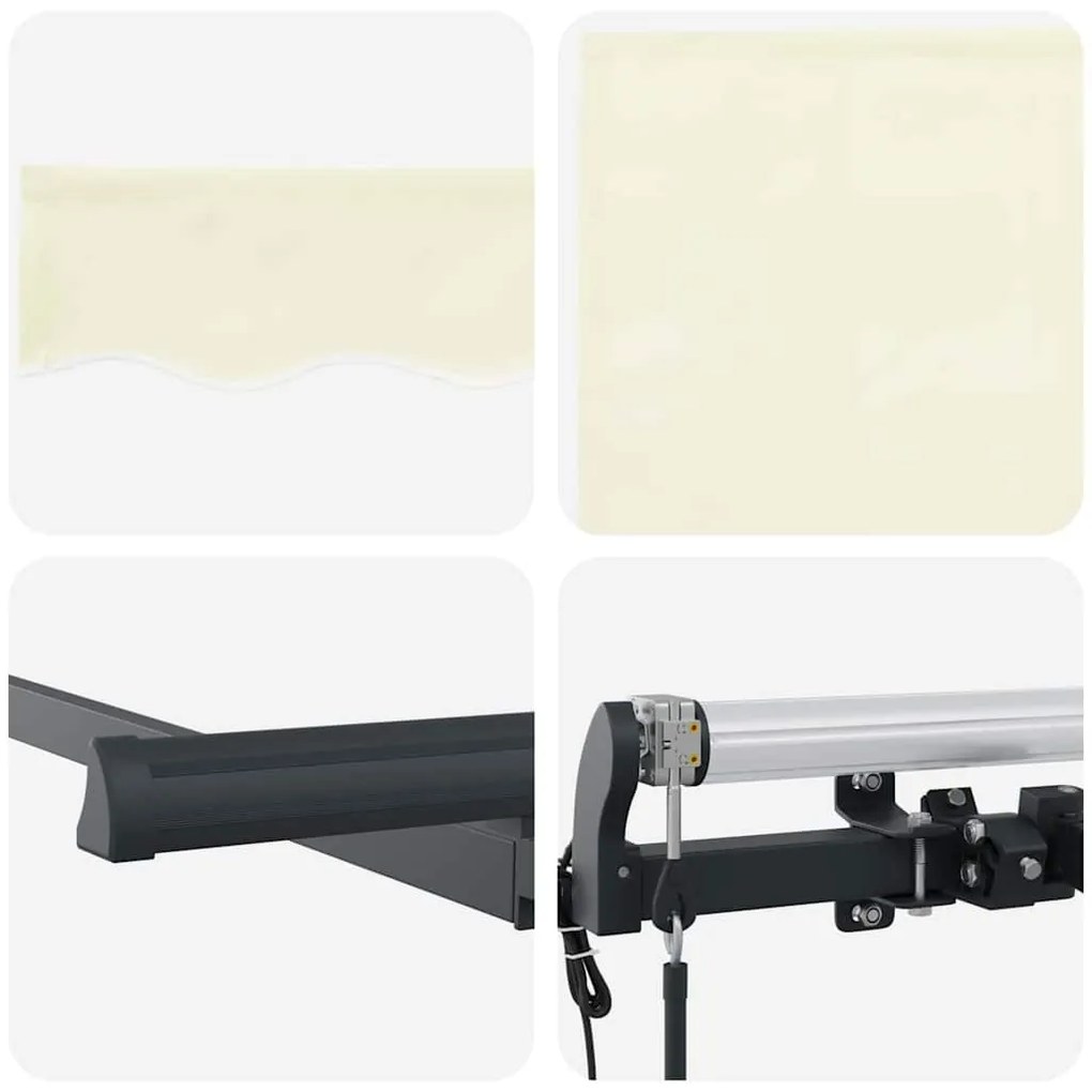 Toldo Retrátil Creme Antracite Castanho 400 x 200 cm