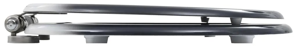 Assentos sanita 2 pcs c/ tampas fecho suave MDF design pedras