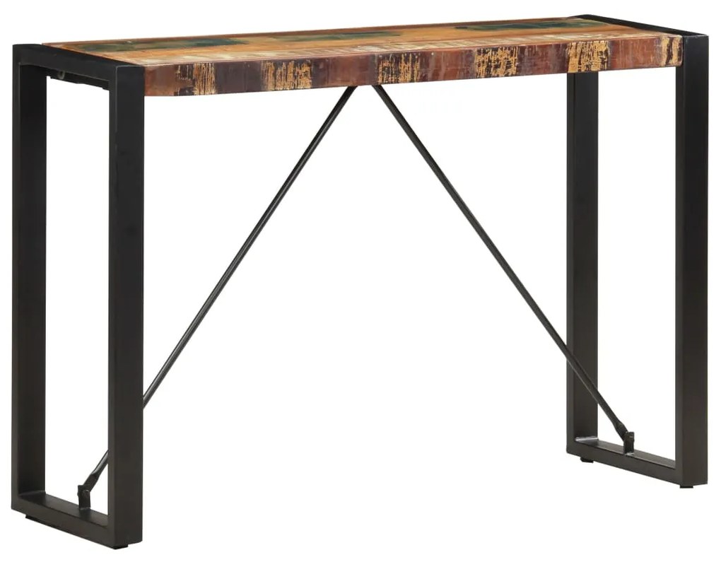 Mesa consola 110x35x76 cm madeira recuperada maciça