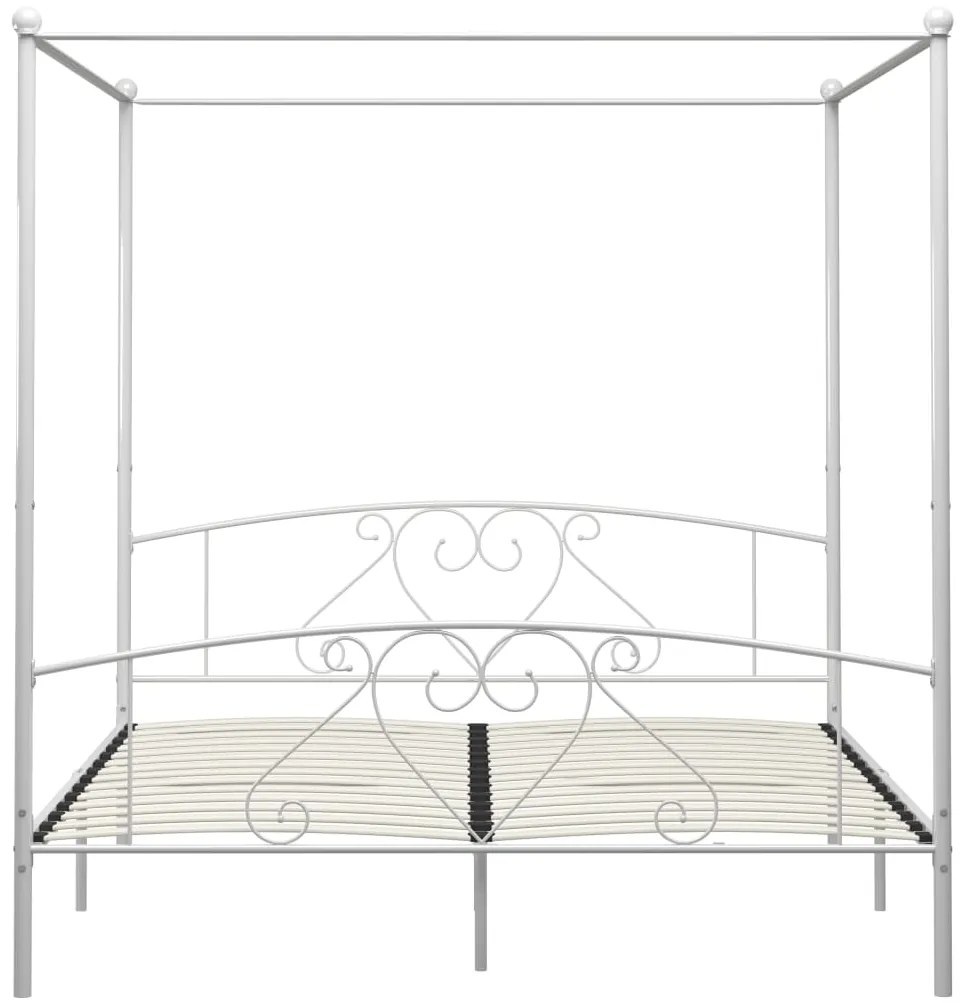 Estrutura de cama com dossel metal 180x200 cm branco