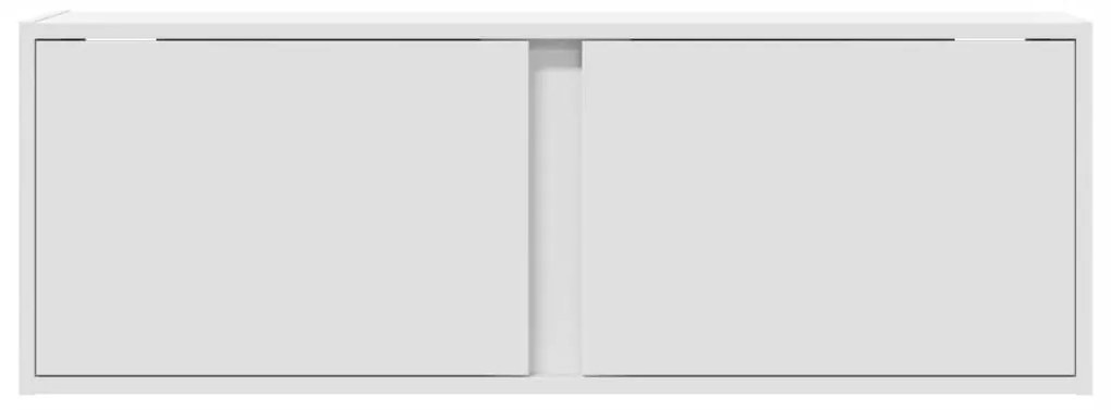 Móvel de parede para TV com luzes LED 100x31x35 cm branco