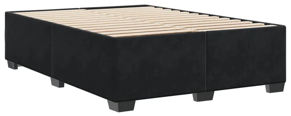 Estrutura de cama sem colchão 160x200 cm veludo preto