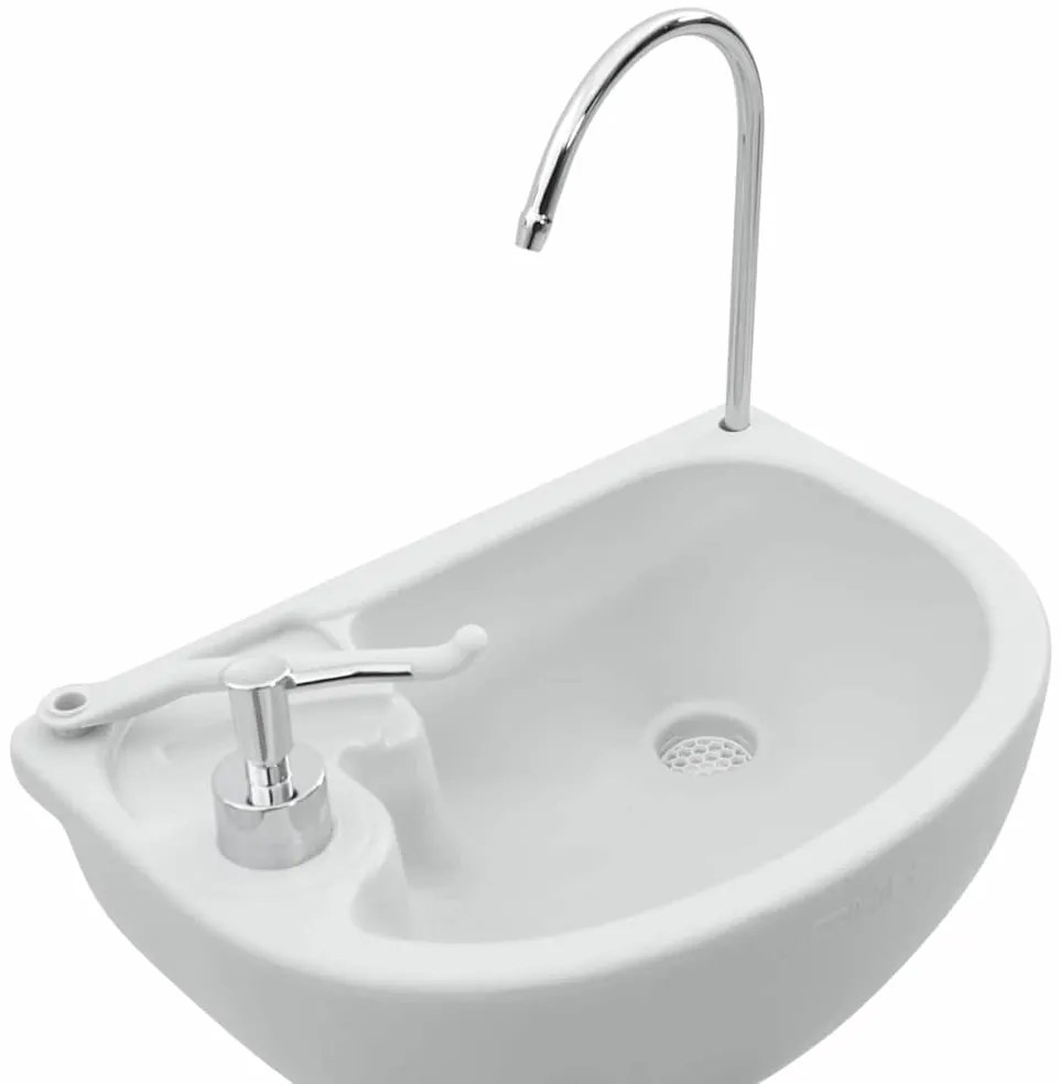 Mesa de Camping vidaXL corpo cinza+tampa branca+cinza