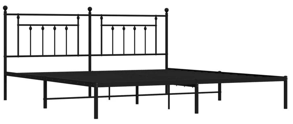 Estrutura de cama com cabeceira 193x203 cm metal preto