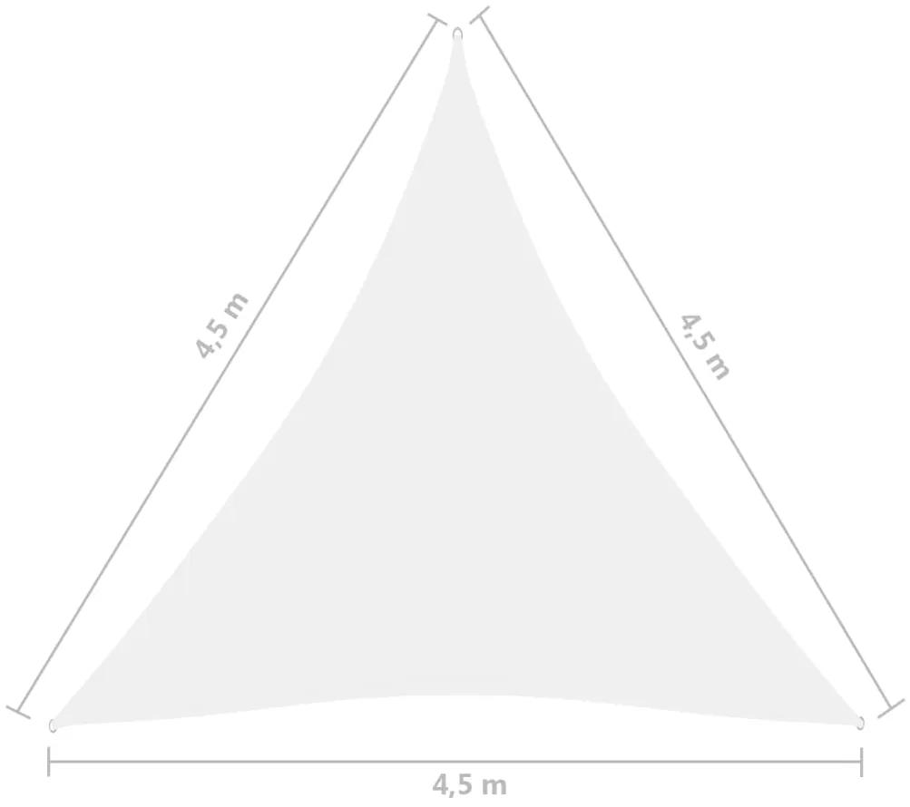 Para-sol est. vela tecido oxford triangular 4,5x4,5x4,5m branco