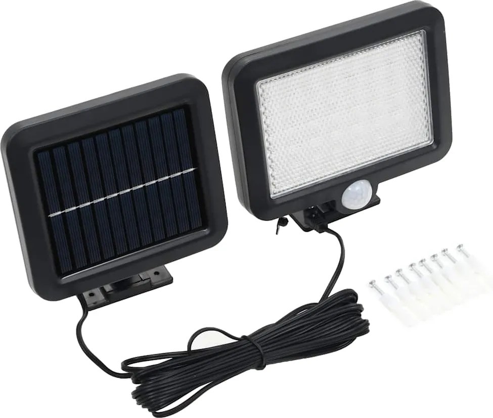 vidaXL Candeeiro solar com sensor de movimento luzes LED brancas