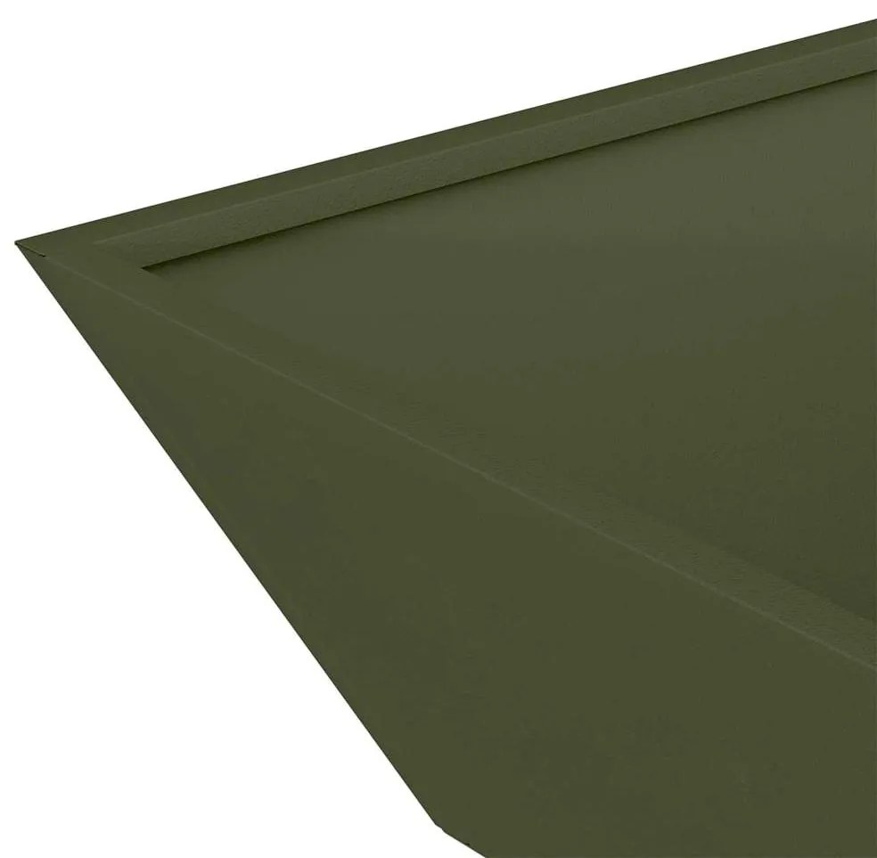 Tigela de Jardim Verde-Azeitona 50x50x15 cm em Aço