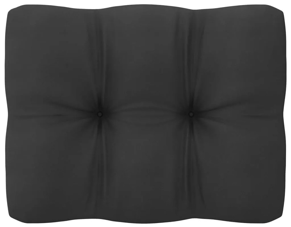 8 pcs conjunto lounge jardim c/ almofadões pinho maciço preto