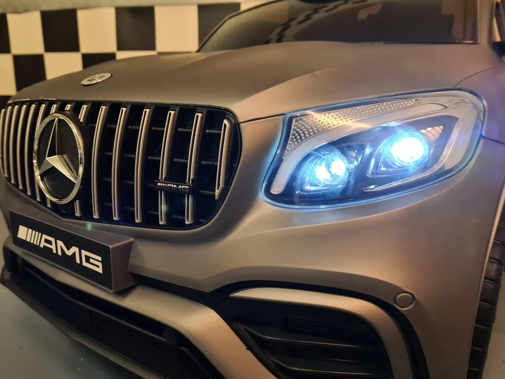 Carro elétrico 12V para crianças Mercedes AMG GLC cinzento mate