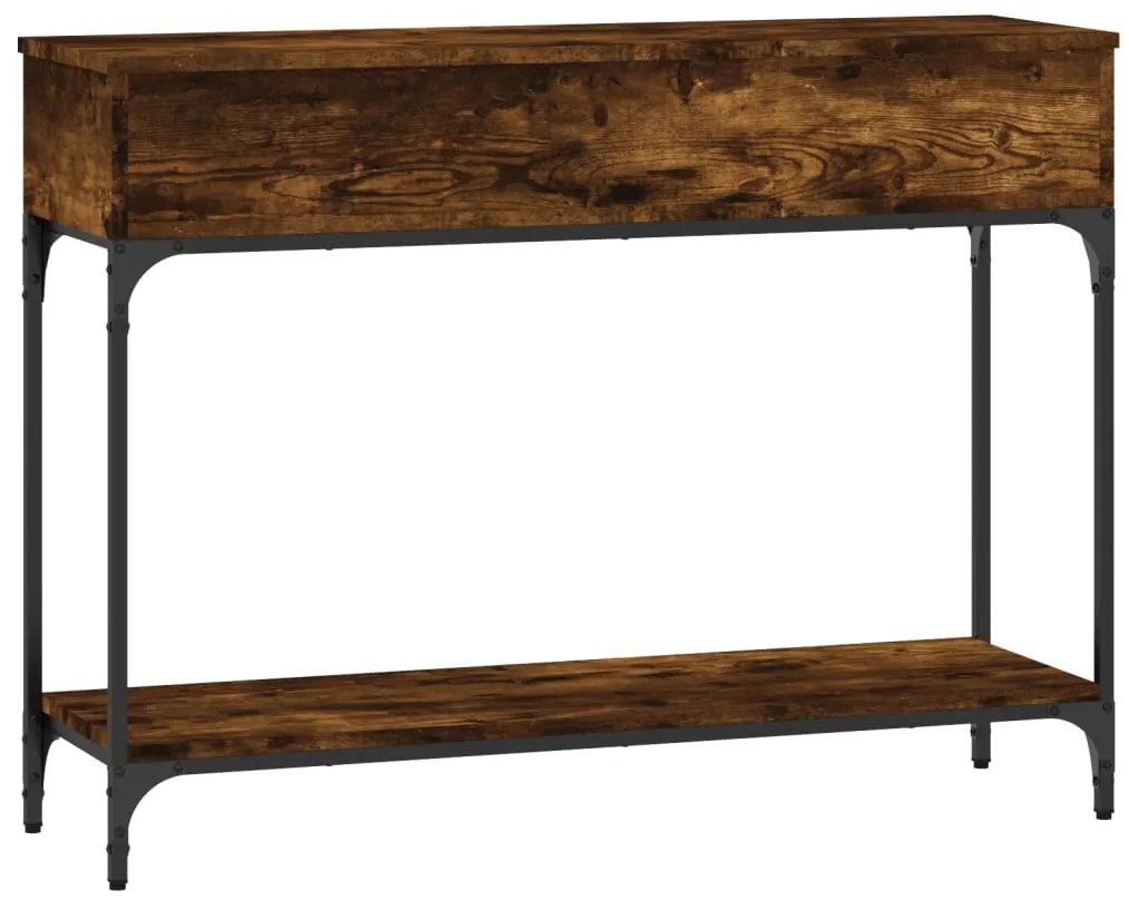 Mesa consola 100x30,5x75cm derivados de madeira carvalho fumado